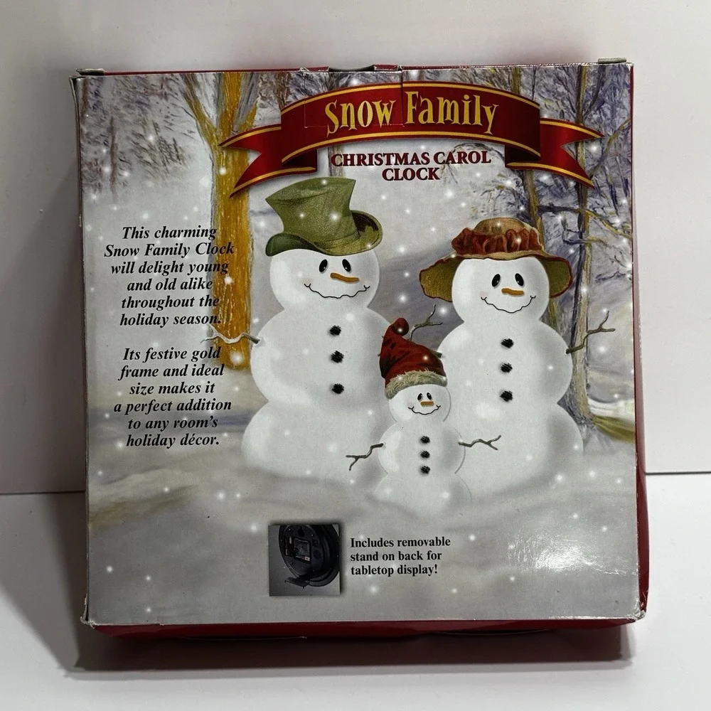Mark Feldstein Snow Family Musical Christmas Carol Clock 12 Songs Dark Sensor